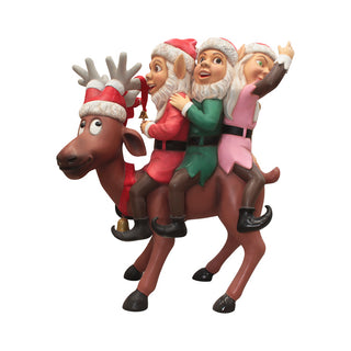 Holiday deer WITH ELVES