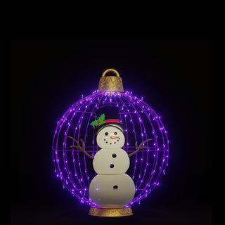 Christmas Ball "snowman" (purple)
