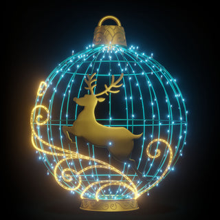 Christmas Ball "reindeer" (turquoise)