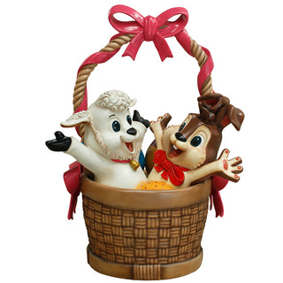 Easter Basket With Lam And Bunny