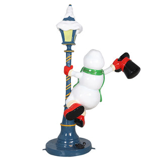 Snowman On A Light Post