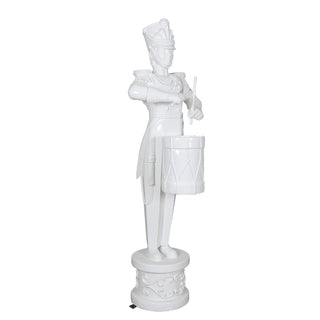 Soldier Playing Drum Metallic White