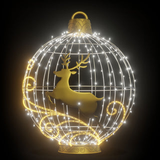 Christmas Ball "reindeer" (white)