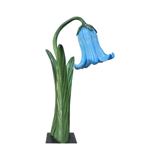 Flower In Metal Plate (Light Blue)