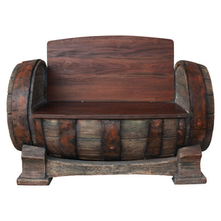 Barrel Bench With Back