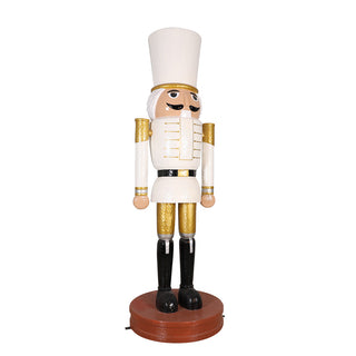 NUTCRACKER WOOD CARVED 275CM (WHITE AND GOLD)