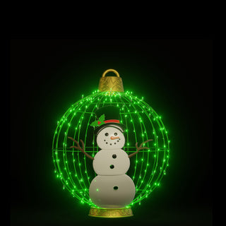 Christmas Ball "snowman" (green)